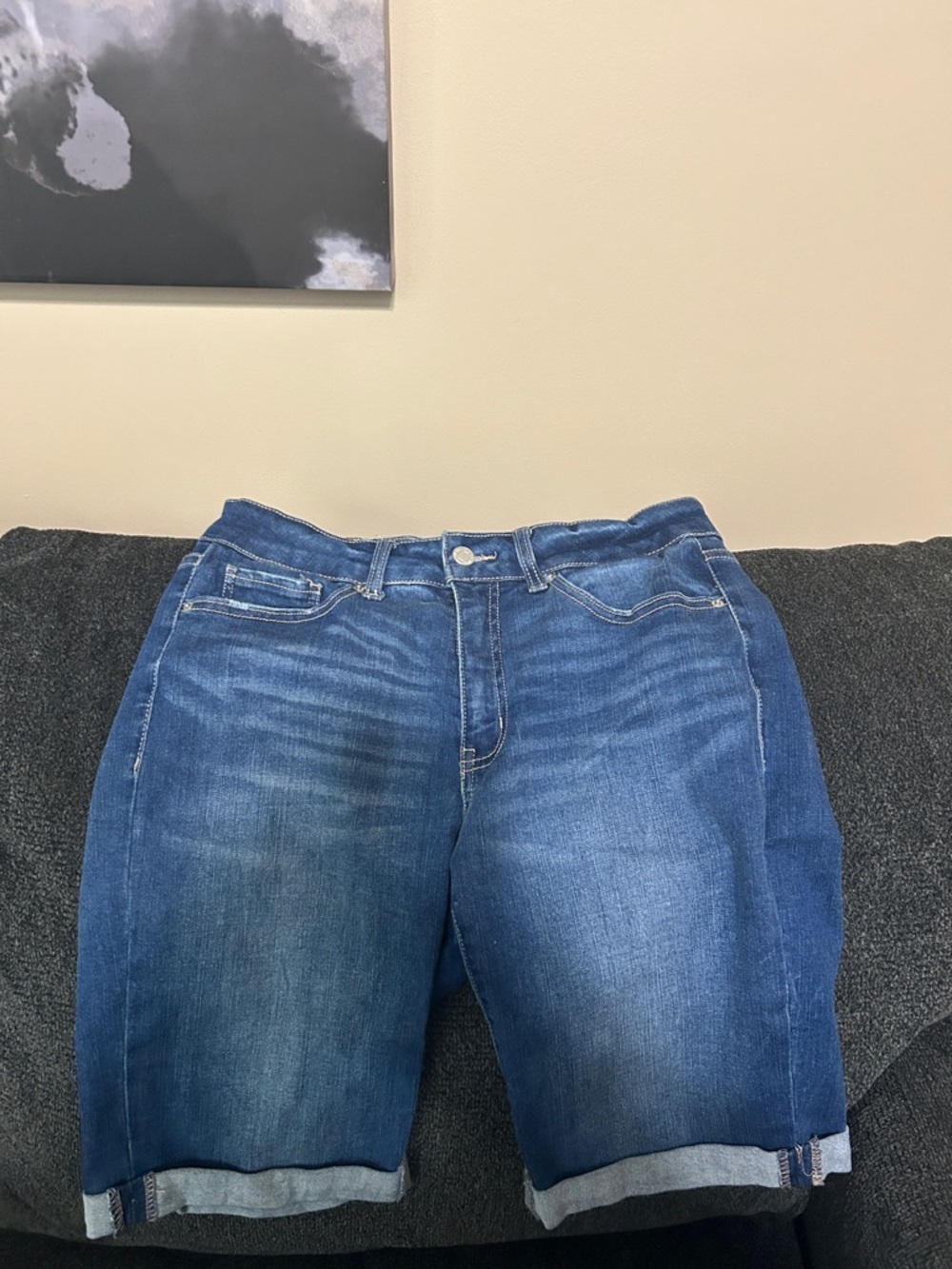 Time and Tru Dark Blue Boyfriend Denim Bermuda Shorts